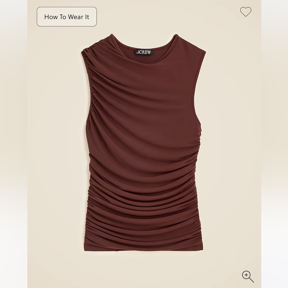 J. Crew Women's Rich Brown Ruched Tank Top